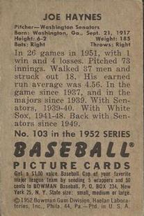 Joe Haynes  baseball card collectible - Main Image 2