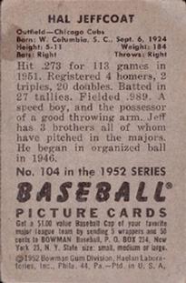 Hal Jeffcoat  baseball card collectible - Main Image 2