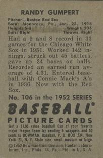 Randy Gumpert  baseball card collectible - Main Image 2