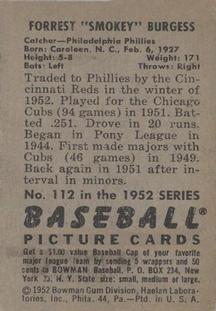 Smoky Burgess  baseball card collectible - Main Image 2