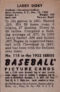 Larry Doby  baseball card collectible - Main Image 2