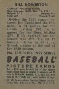 Bill Howerton  baseball card collectible - Main Image 2