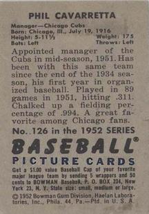 Phil Cavarretta  baseball card collectible - Main Image 2