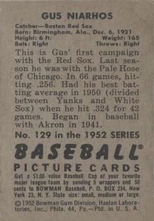 Gus Niarhos  baseball card collectible - Main Image 2