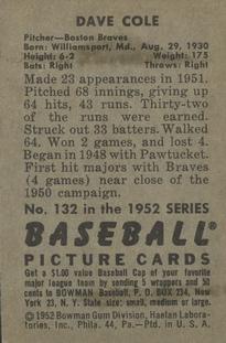 Dave Cole  baseball card collectible - Main Image 2