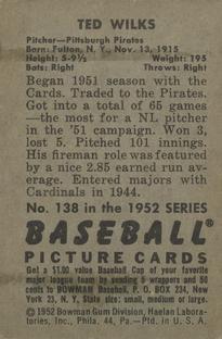 Ted Wilks  baseball card collectible - Main Image 2