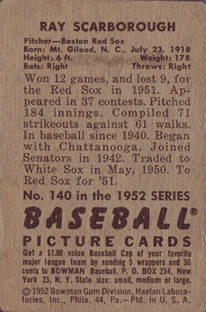 Ray Scarborough  baseball card collectible - Main Image 2