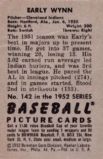 Early Wynn  baseball card collectible - Main Image 2