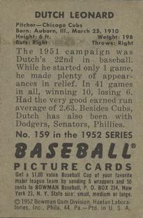 Dutch Leonard  baseball card collectible - Main Image 2