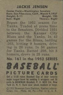 Jackie Jensen  baseball card collectible - Main Image 2