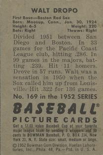 Walt Dropo  baseball card collectible - Main Image 2