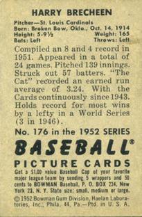Harry Brecheen  baseball card collectible - Main Image 2