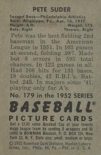 Pete Suder  baseball card collectible - Main Image 2