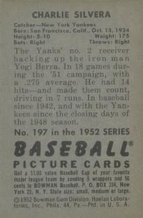 Charlie Silvera  baseball card collectible - Main Image 2