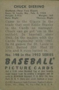 Chuck Diering  baseball card collectible - Main Image 2