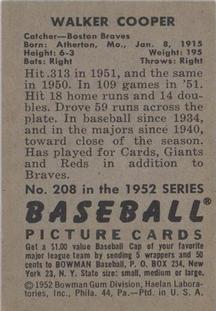 Walker Cooper  baseball card collectible - Main Image 2