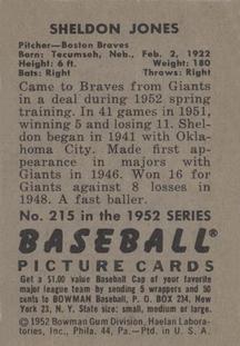 Sheldon Jones  baseball card collectible - Main Image 2