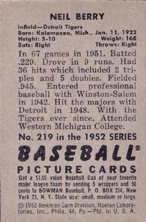 Neil Berry  baseball card collectible - Main Image 2