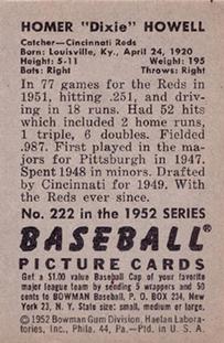 Homer Howell  baseball card collectible - Main Image 2