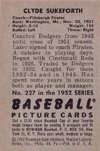Clyde Sukeforth  baseball card collectible - Main Image 2