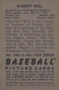 Everett Kell  baseball card collectible - Main Image 2