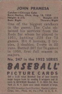 John Pramesa  baseball card collectible - Main Image 2