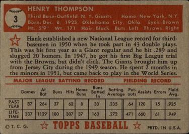 Hank Thompson  baseball card collectible - Main Image 2