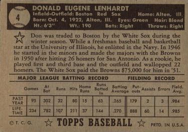 Don Lenhardt  baseball card collectible - Main Image 2
