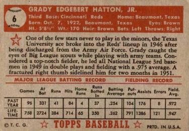 Grady Hatton  baseball card collectible - Main Image 2