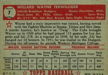 Wayne Terwilliger  baseball card collectible - Main Image 2