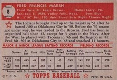 Fred Marsh  baseball card collectible - Main Image 2