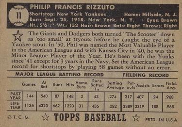 Phil Rizzuto  baseball card collectible - Main Image 2