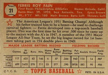 Ferris Fain  baseball card collectible - Main Image 2