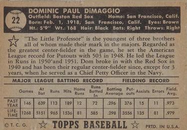 Dom DiMaggio  baseball card collectible - Main Image 2