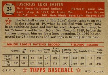 Luke Easter  baseball card collectible - Main Image 2