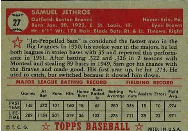 Sam Jethroe  baseball card collectible - Main Image 2