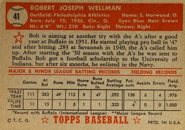 Bob Wellman  baseball card collectible - Main Image 2