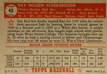 Ray Scarborough  baseball card collectible - Main Image 2