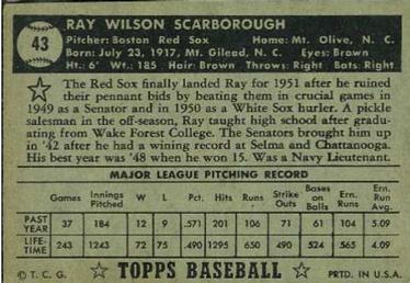 Ray Scarborough  baseball card collectible - Main Image 2