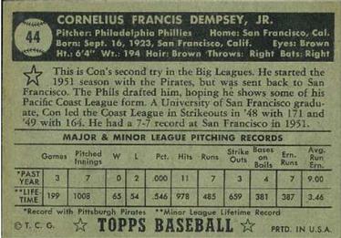 Con Dempsey  baseball card collectible - Main Image 2