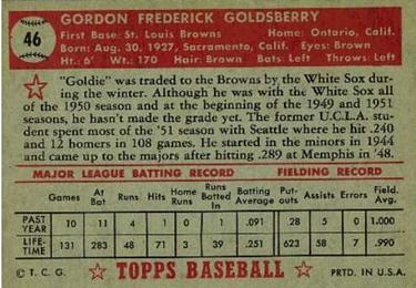 Gordon Goldsberry  baseball card collectible - Main Image 2