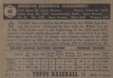 Gordon Goldsberry  baseball card collectible - Main Image 2