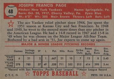 Joe Page  baseball card collectible - Main Image 2