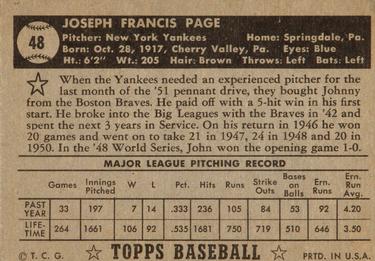 Joe Page  baseball card collectible - Main Image 2