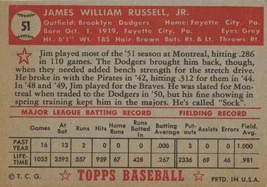 Jim Russell  baseball card collectible - Main Image 2