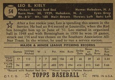 Leo Kiely  baseball card collectible - Main Image 2