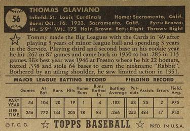 Tommy Glaviano  baseball card collectible - Main Image 2