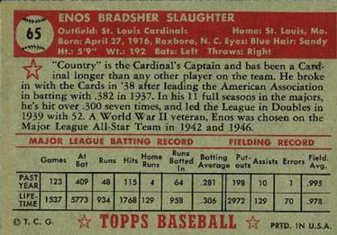 Enos Slaughter  baseball card collectible - Main Image 2