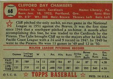 Cliff Chambers  baseball card collectible - Main Image 2
