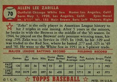 Al Zarilla  baseball card collectible - Main Image 2